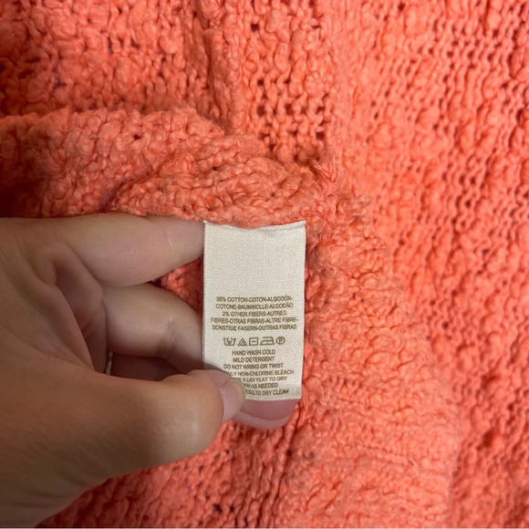 Free People Coral Songbird Deep V-Neck Knit Sweater Size XS - Picture 4 of 6
